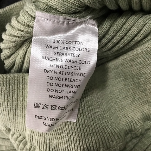 NWT Anna Quan Jordan Ribbed Cotton Wide Leg Pant in Sage Green Size 8. - Picture 7 of 12